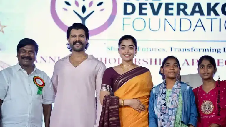Vijay Rashmika Scholarship  લગ્ન બાદ વિજય દેવરકોંડા અને રશ્મિકા મંદાનાનો મોટો નિર્ણય સસરાના ગામના ૧૮૦ ગરીબ બાળકોને આપશે ભણવા માટે સ્કોલરશિપ