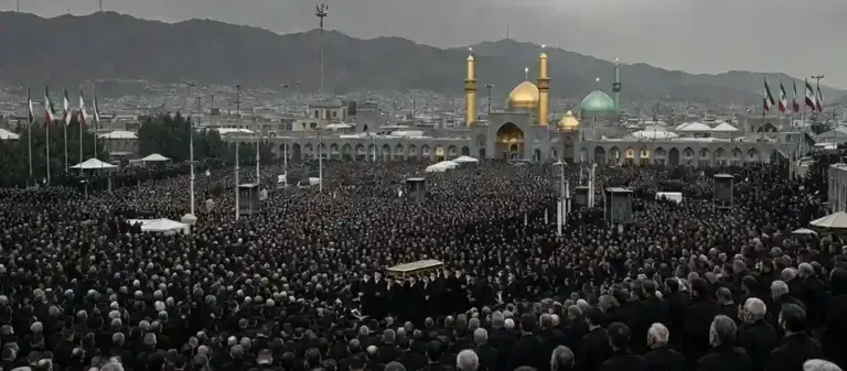 Ayatollah Ali Khamenei Buried Mashhad  ખામેનેઈના નિધન બાદ ઈરાનમાં આક્રોશ, યુએસ સામે બદલાની તૈયારી મિડલ ઈસ્ટ હાઈ એલર્ટ પર