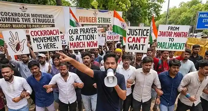 Cockroach Movement Parliament March દિલ્હીમાં મોટો સંગ્રામ, સોમવારે મોડી રાતથી જંતરમંતર પર ધામા, તણાવપૂર્ણ માહોલ