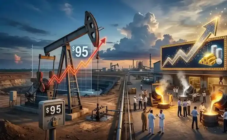 Crude Oil Price Surge  વૈશ્વિક તણાવ વચ્ચે માર્કેટમાં મોટો વિસ્ફોટ ક્રૂડ $૯૫ પાર, રૂપિયો તૂટ્યો અને સોનાચાંદીએ પકડી રોકેટ ગતિ!