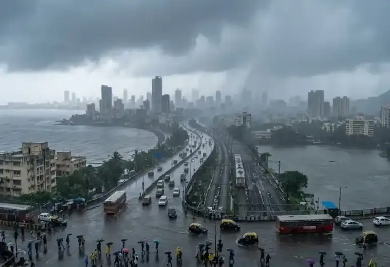 Heavy Downpour in Mumbai  મુંબઈમાં છેલ્લા ૧૨ કલાકથી ભારે વરસાદ, આખો દિવસ ધોધમાર વરસાદની આગાહી; જારી કરાયું એલર્ટ