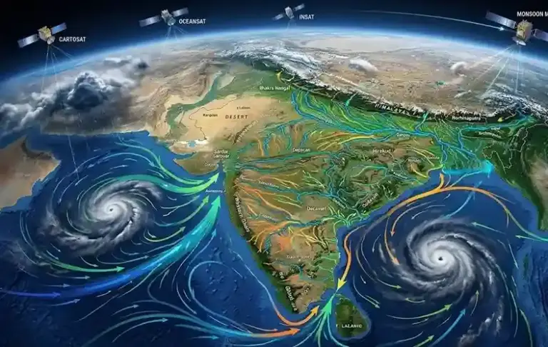 ISRO Satellite Rain Route Map  બંગાળની ખાડીથી અરબી સમુદ્ર સુધી વાદળોનો કાળો ડિબાંગ પટ્ટો! ISRO એ સેટેલાઇટ તસવીરોથી બતાવ્યું ક્યાંથી આવી રહ્યો છે વરસાદ?