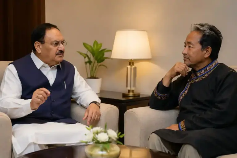 JP Nadda Meets Sonam Wangchuk  CJP વિરોધ વચ્ચે ભાજપનો મોટો દાવ નડ્ડાએ હોસ્પિટલમાં જઈ સોનમ વાંગચુક સાથે કરી મુલાકાત, બંને વચ્ચે શું થઈ વાતચીત?