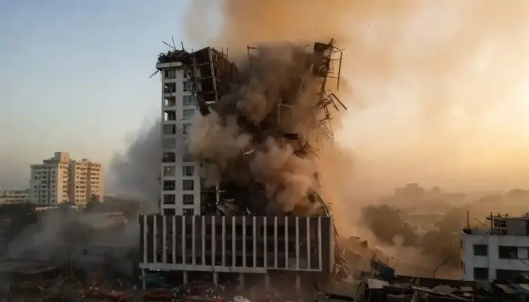 Kalyan Building Collapse  કલ્યાણમાં મોટી દુર્ઘટના ટળી જર્જરિત ઇમારત પત્તાના મહેલની જેમ ધરાશાયી, વીડિયો વાયરલ.