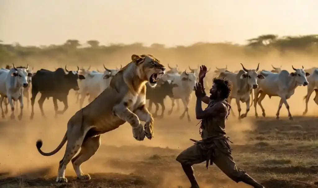 Lion Attack in Garjiya પાલિતાણાના ગરજીયા ગામે ખેતરમાં કામ કરતા પશુપાલક પર સિંહનો હુમલો, જુઓ વિડીયો