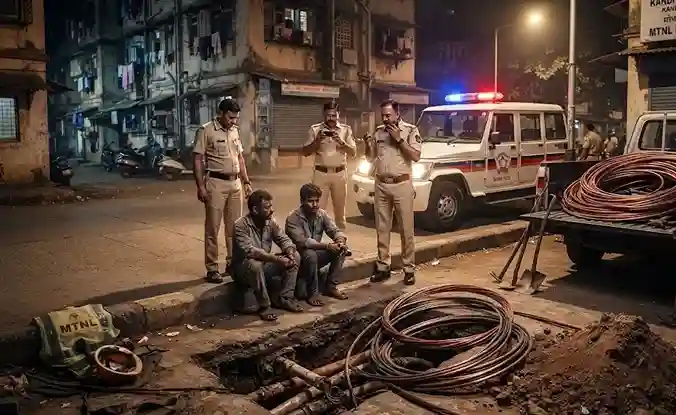 MTNL Bogus Work Order Cable Theft  MTNL ના બોગસ વર્ક ઓર્ડરથી ₹૯ લાખના કેબલની ચોરી બે આરોપીઓની ધરપકડ