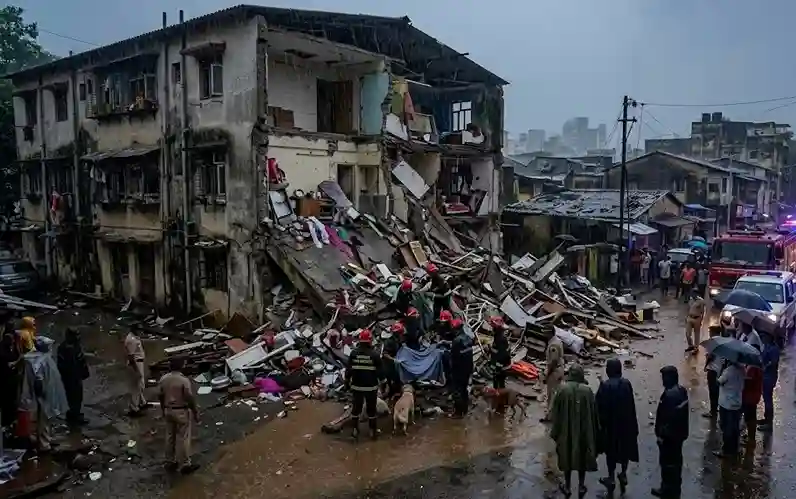 Mulund house collapse  મુંબઈમાં મેઘતાંડવ વચ્ચે મોટી હોનારત, મુલુંડ વિસ્તારમાં આખું મકાન ધરાશાયી; બચાવ કામગીરી શરૂ