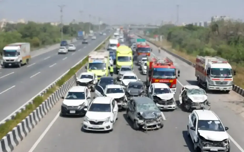 MumbaiAhmedabad Highway Accident મુંબઈઅમદાવાદ હાઈવે પર ૧૦ મિનિટમાં ૧૫થી વધુ વાહનો એકબીજા સાથે અથડાયા