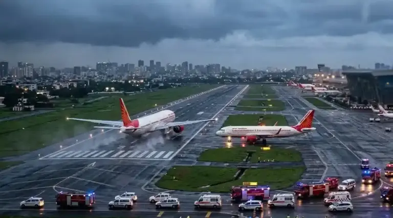 Mumbai Airport Runway Incident  સેંકડો મુસાફરોના જીવ તાળવે ચોંટ્યા મુંબઈ રનવે પર એર ઇન્ડિયાના બે પ્લેન આમનેસામને