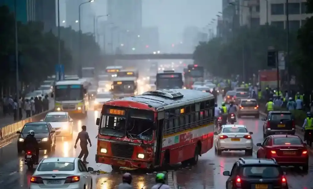 BEST Bus Accident મુંબઈમાં બેકાબૂ 'બેસ્ટ' બસ ધડાકાભેર ડિવાઈડર સાથે અથડાઈ, સાયનપનવેલ હાઈવે પર ભીષણ અકસ્માતમાં એક વૃદ્ધનું મોત