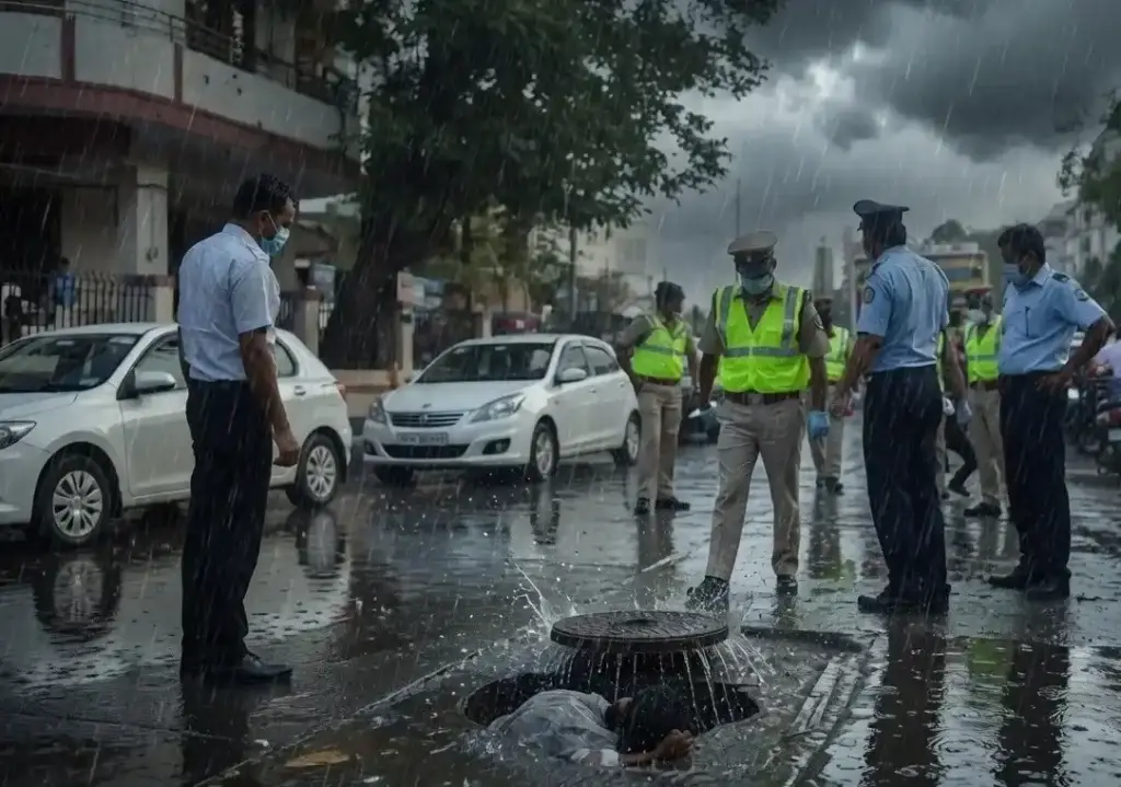 Mumbai Manhole Tragedy  સાકીનાકા દુર્ઘટનાના રૂંવાડા ઉભા કરી દે તેવા દ્રશ્યો ઉઘાડ્યા મેનહોલમાં પડતા યુવકનો VIDEO વાયરલ