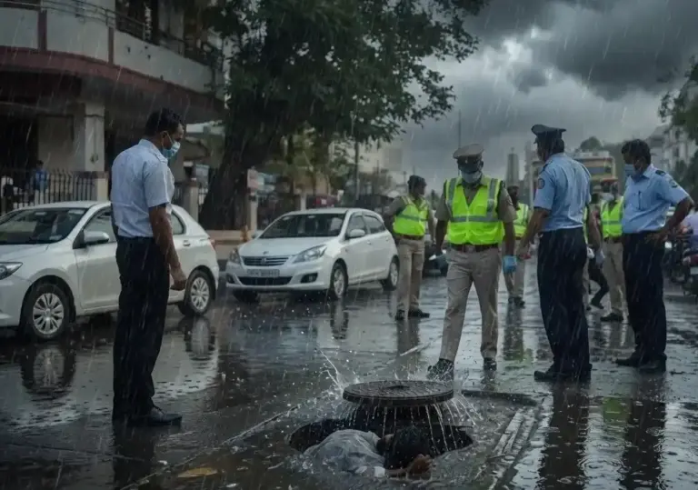 Mumbai Manhole Tragedy  સાકીનાકા દુર્ઘટનાના રૂંવાડા ઉભા કરી દે તેવા દ્રશ્યો ઉઘાડ્યા મેનહોલમાં પડતા યુવકનો VIDEO વાયરલ