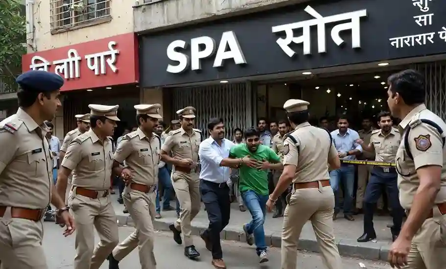 Nalasopara Mumbai Spa Racket Busted  નાલાસોપારામાં સ્પાની આડમાં ચાલતા સેક્સ રેકેટનો પર્દાફાશ, ૬ વિદેશી મહિલાઓ મુક્ત અને ૨ ની ધરપકડ