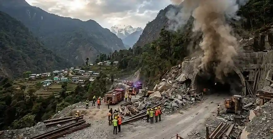 Sikkim Namchi Tunnel Explosion સિક્કિમ ટનલ હોનારત ૨૦થી વધુ મજૂરો જિંદગી અને મોત વચ્ચે ઝોલા ખાવા મજબૂર, ૭ ના મોતથી અરેરાટી