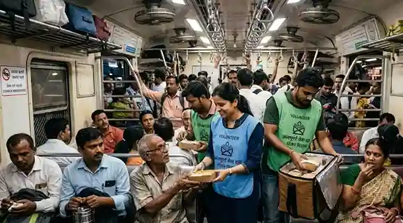 Stranded Boisar local train relief  બોઈસર સ્ટેશન પર ફસાયેલી લોકલ ટ્રેનના મુસાફરો માટે બચાવ કામગીરી શરૂ, હજારો લોકોને ભોજન અને પાણીનું કરાયું વિતરણ..