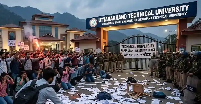 Uttarakhand Technical University Paper Leak જંતરમંતર પર આંદોલન વચ્ચે વધુ એક પેપર લીક! આ રાજ્યની ટેકનિકલ યુનિવર્સિટીની ૨ પરીક્ષાઓ રદ