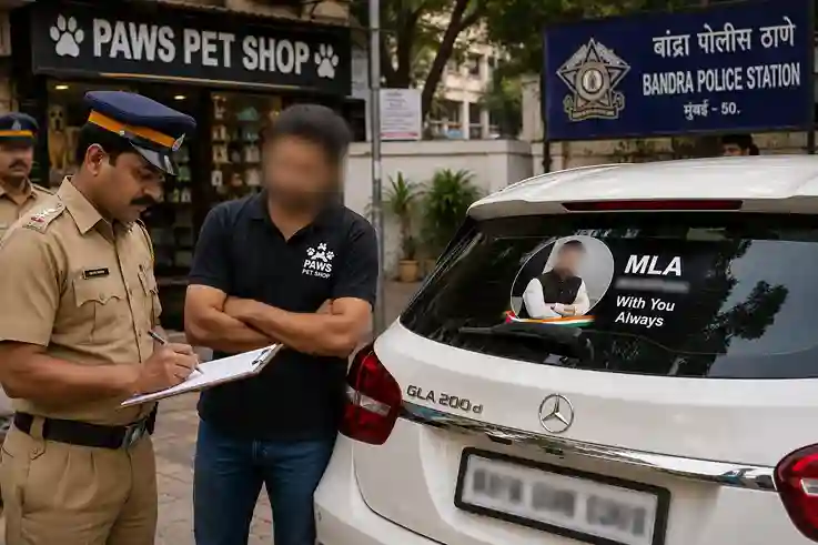 Bandra fake sticker case ધારાસભ્યનું નામ અને નેમપ્લેટ લગાવીને ફરતા પેટ શોપના માલિકની પોલ ખુલી, બાંદ્રા પોલીસે નોંધી એફઆઈઆર