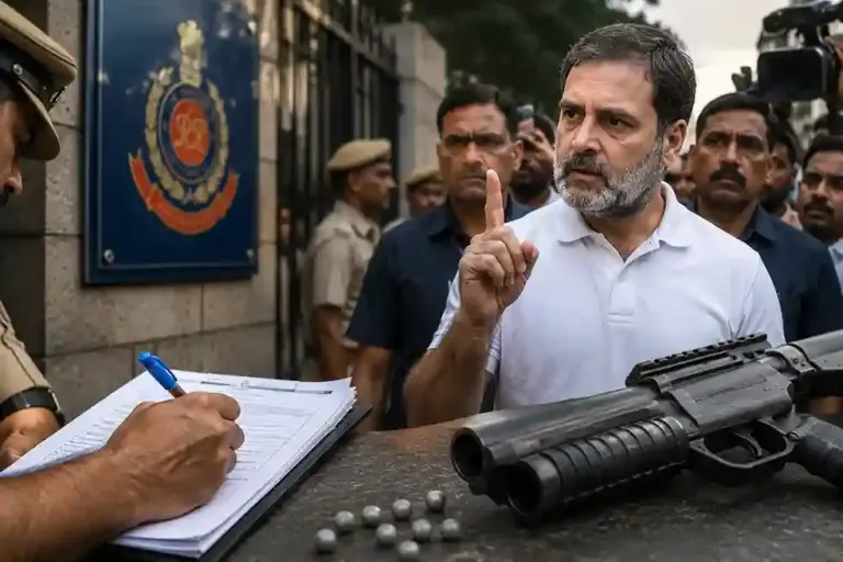 Delhi Police Register FIR Pellet Gun Case  રાહુલ ગાંધીના ધરણા આગળ ઝૂકી દિલ્હી પોલીસ, પેલેટ ગન કેસમાં અંતે નોંધી એફઆઈઆર