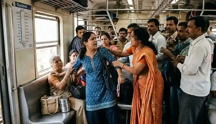 Dombivli Local Train Seat Fight Controversy  ડોંબિવલી લોકલ ટ્રેનમાં સીટ બાબતે વિવાદ મહિલા સાથે ગાળાગાળી અને ખેંચતાણ, જુઓ  વિડીયો