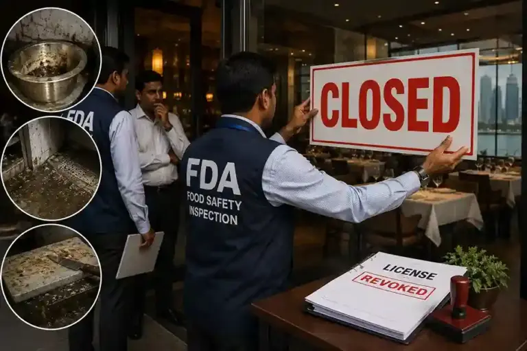 FDA Action on Restaurant  મુંબઈના પ્રખ્યાત 'સ્ટેટસ રેસ્ટોરન્ટ'નું લાયસન્સ રદ; વાસણ ધોવાના એરિયામાં કર્મચારી મોં ધોતો હોવાનો વીડિયો વાયરલ