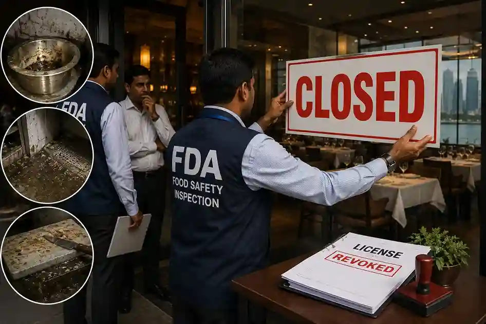 FDA Action on Restaurant મુંબઈના પ્રખ્યાત 'સ્ટેટસ રેસ્ટોરન્ટ'નું લાયસન્સ રદ; વાસણ ધોવાના એરિયામાં કર્મચારી મોં ધોતો હોવાનો વીડિયો વાયરલ
