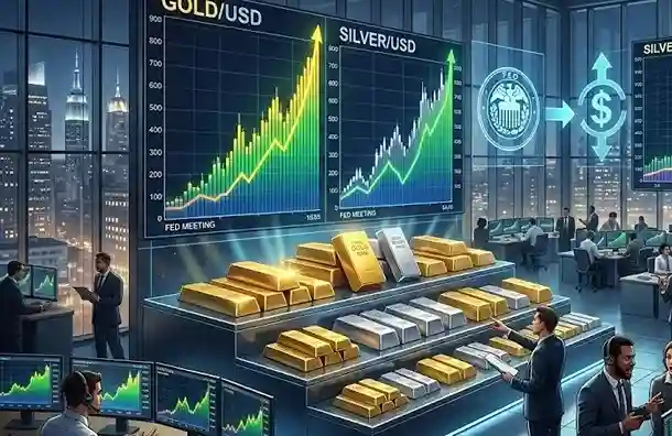 Gold Silver Price Surge બજાર ખુલતાં જ સોનાચાંદીમાં ધૂમ તેજી US Fedના નિર્ણયોની સીધી અસર