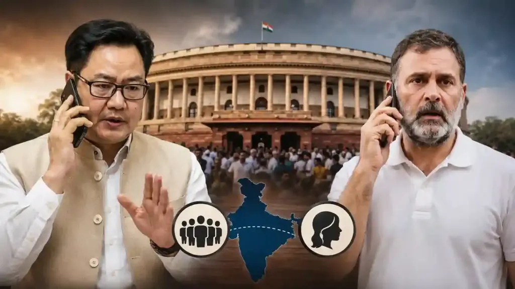 Kiren Rijiju calls Rahul Gandhi સંસદમાં હંગામા વચ્ચે કિરેન રિજિજુએ રાહુલ ગાંધીને કર્યો ફોન, આ સંવેદનશીલ અને મહત્ત્વના વિષયો પર થઇ ચર્ચા