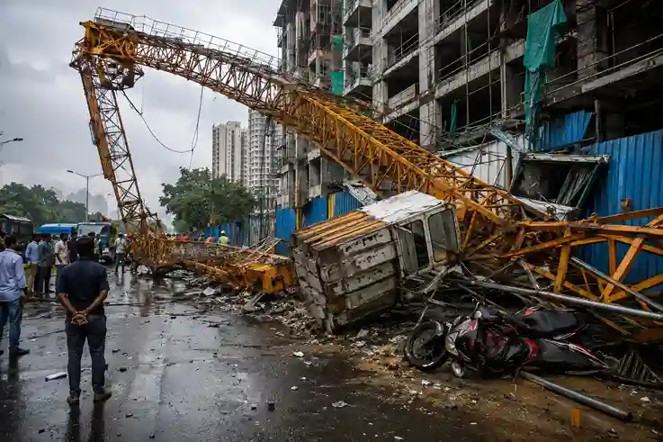 Mumbai Crane Collapse  કાંદિવલીમાં કન્સ્ટ્રક્શન સાઈટ પર ક્રેન ધરાશાયી, મોટરસાઇકલ ક્ષતિગ્રસ્ત; એક જ અઠવાડિયામાં બનવાની આ બીજી ઘટના