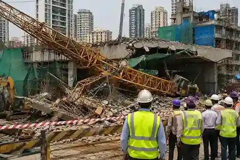 Mumbai Crane Mishap  ગંભીર લાપરવાહીનું પરિણામ મુંબઈ ક્રેન અકસ્માત મામલે MMRDA ની મોટી કાર્યવાહી, કોન્ટ્રાક્ટર પાસેથી વસૂલાશે લાખોનો દંડ.