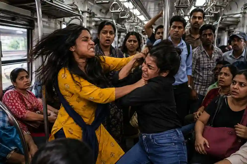 Mumbai Local Train Fight સીટ ખાલી કરવા જેવી સામાન્ય વાતમાં બબાલ લોકલ ટ્રેનમાં બે યુવતીઓ બાખડી, મુસાફરો જોતા જ રહી ગયા!