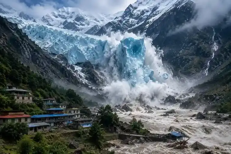 Nepal Glacier Collapse  ધ્રુજી ઉઠશે દુનિયા! ગ્લેશિયરનો ૧૨૦૦ મીટર નીચે પછડાટ ને નેપાળ બની ગયું જળમગ્ન  અસલી કહાની
