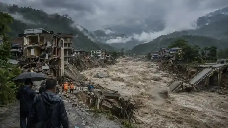 Nepal Heavy Devastation  ચીનની મોટી ચેતવણીથી હડકંપ નેપાળમાં વિનાશક પૂર વચ્ચે આગામી ૩ દિવસ અત્યંત જોખમી