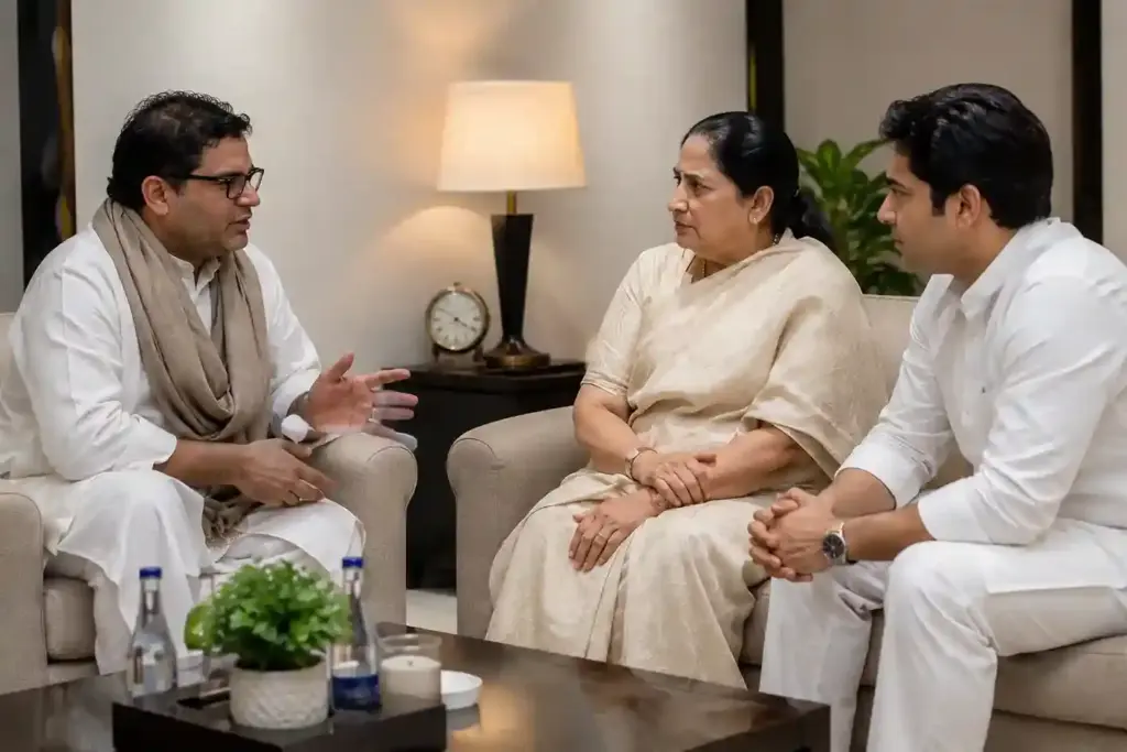 Prashant Kishor Meets Sunetra Pawar NCP ની કમાન અને ભવિષ્યની વ્યૂહરચના પ્રશાંત કિશોરે સુનેત્રા પવાર અને પાર્થ પવાર સાથે કરી મુલાકાત; મહારાષ્ટ્રના રાજકારણમાં ગરમાવો