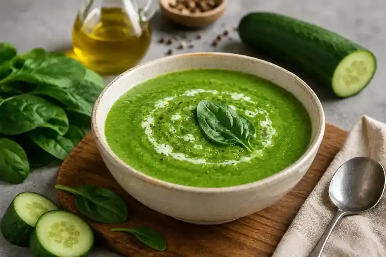 Spinach Cucumber Soup  લટકતી ફાંદથી પરેશાન છો? પાલક અને કાકડીનો આ એક બાઉલ સૂપ કરશે ચમત્કાર! જાણો રેસિપી.