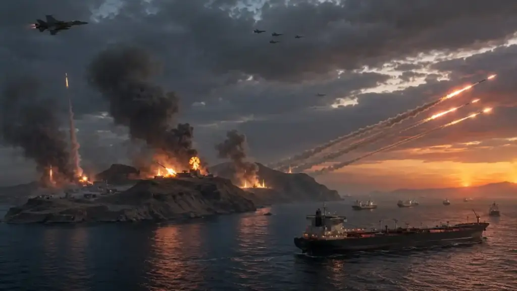 Strait of Hormuz conflict હોર્મુઝ સ્ટ્રેટમાં મિસાઈલ હુમલાનો તણાવ વકર્યો, અમેરિકાના લારક આલેન્ડ પર હુમલા બાદ ઈરાને જોર્ડન માં ઠેકાણા ઉડાવ્યા