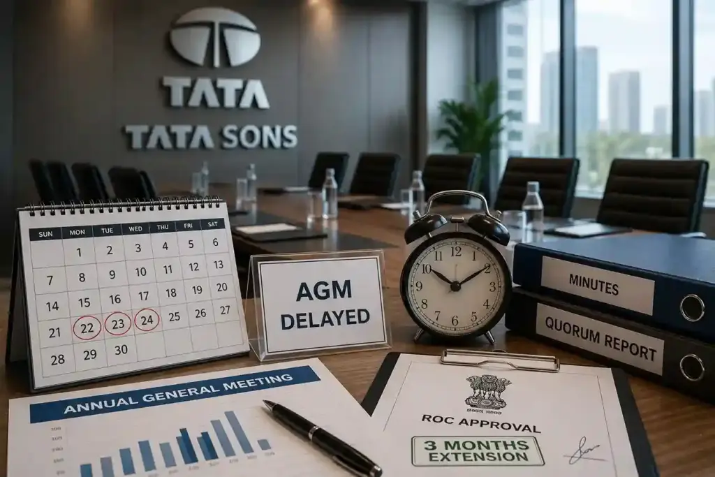 Tata Sons AGM Extension  ટાટા સન્સની વાર્ષિક સામાન્ય સભા હવે ક્યારે? કોરમના અભાવે બેઠક ટળ્યા બાદ ROCએ આપી ૩ મહિનાની છૂટ