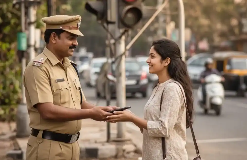 Traffic Police Honesty કામધેનુ જંકશન પર ટ્રાફિક પોલીસની સતર્કતા રિક્ષામાંથી પડી ગયેલો મોબાઈલ માલિકને પરત સોંપ્યો