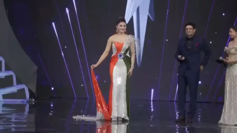 Urvashi Rautela Tricolour Dress Controversy  શું ઉર્વશી રૌતેલાએ કર્યો ફ્લેગ કોડનો ભંગ? તિરંગા થીમ આધારિત ડ્રેસ પહેરવા બદલ અભિનેત્રી સામે વિરોધ