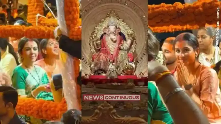 Ambani Family Ganesh Visarjan  અંબાણી પરિવારનું ધામધૂમથી ગણેશ વિસર્જન એન્ટિલિયા બહાર શ્લોકા અને રાધિકાનો જોરદાર ડાન્સ, વીડિયો વાયરલ
