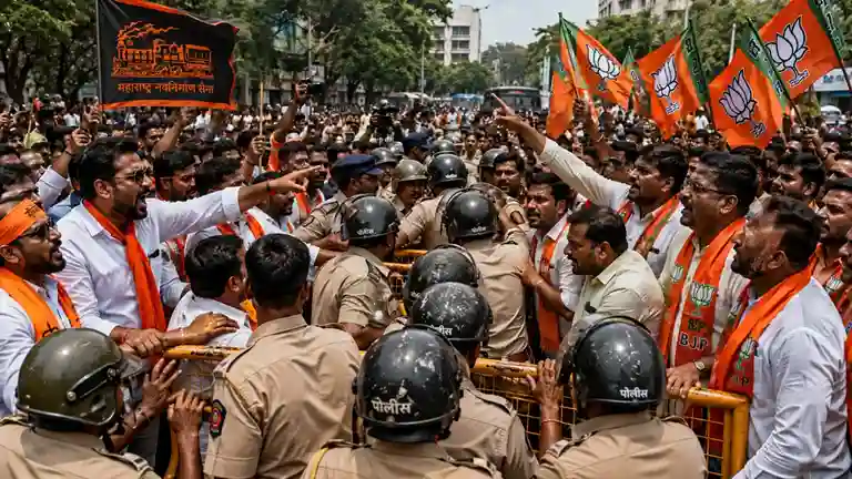 Amit Thackeray Mahim BJP Protest માહિમમાં રાજકારણ ગરમાયું અમિત ઠાકરે સામે ભાજપનું મોટું આંદોલન, સામસામે આવી ગયા મનસે અને ભાજપના કાર્યકર્તાઓ!