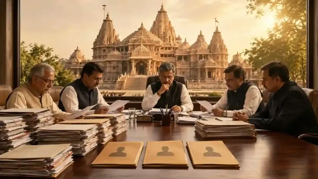 Ayodhya Ram Mandir CEO Selection નવા ટ્રસ્ટીઓની પસંદગી પ્રક્રિયા તેજ સર્ચ કમિટી દ્વારા શોર્ટલિસ્ટ કરાયેલા 3 નામો પર હવે ટ્રસ્ટની બેઠકમાં લેવાશે આખરી નિર્ણય