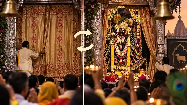 Banke Bihari Temple Vrindavan આંખોમાં આંખો પરોવીને દર્શન કરવાની મનાઈ! દર 2 મિનિટે કેમ બંધ કરી દેવાય છે ઠાકોરજીનો પડદો? જાણો અદ્ભુત રહસ્ય
