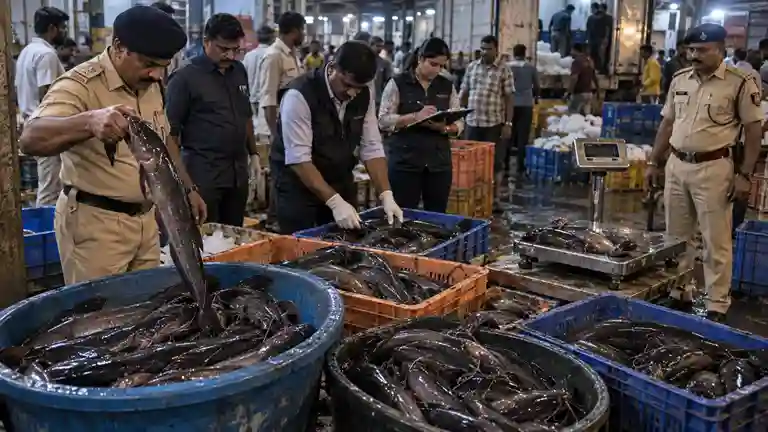 Bhiwandi Banned Clarias Fish Seized ભિવંડીમાં સંયુક્ત દરોડો; ૧૭૫ કિલો પ્રતિબંધિત ‘માંગુર’ માછલી જપ્ત, વિક્રેતા સામે ગુનો દાખલ