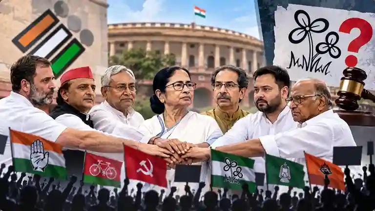 EC Decision Unites INDIA Bloc ચૂંટણી પંચના નિર્ણયોએ 'ઇન્ડિયા' ગઠબંધનને એકજૂટ કર્યું? મમતાના સમર્થનમાં વિપક્ષો એક મંચ પર