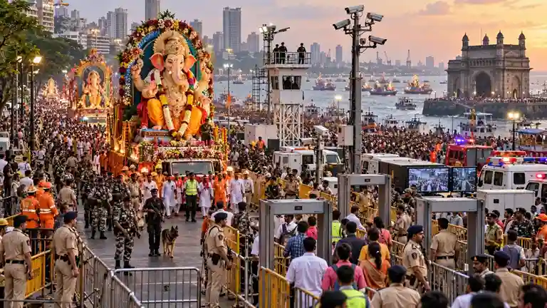 Ganesh Visarjan 2026  ગણેશ વિસર્જન માટે મુંબઈ પોલીસનો લોખંડી બંદોબસ્ત ૨૩,૦૦૦ જવાનોનો કાફલો તૈનાત, નાગરિકો માટે મહત્વની એડવાઈઝરી જારી!