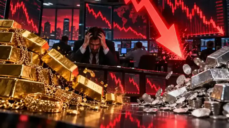 Gold Silver Price Crash  ગ્રાહકો માટે સારા સમાચાર સોનાચાંદીના ભાવ જમીનદોસ્ત, ચાંદીમાં ₹૯,૦૦૦થી વધુનું ગાબડું; જાણો આજના રેટ