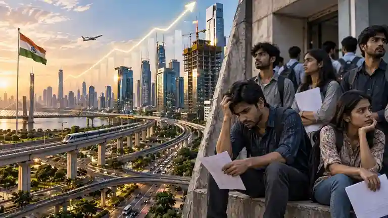 High GDP Growth vs Youth Unemployment જીડીપી ગ્રોથના મોટા દાવા, પણ નોકરીઓ ક્યાં? ૨૫ ટકા યુવાનો પાસે ના રોજગાર છે ના શિક્ષણ!