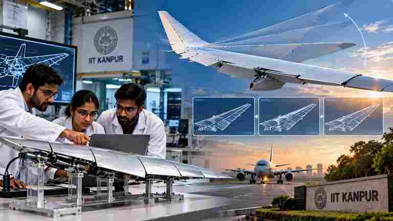 IIT Invention Morphing Aircraft Wings  એવિએશન ક્ષેત્રે મોટો બદલાવ, હવામાં પક્ષીની જેમ પાંખોનો આકાર બદલી શકશે વિમાન IIT કાનપુરના વૈજ્ઞાનિકોની ક્રાંતિકારી શોધ