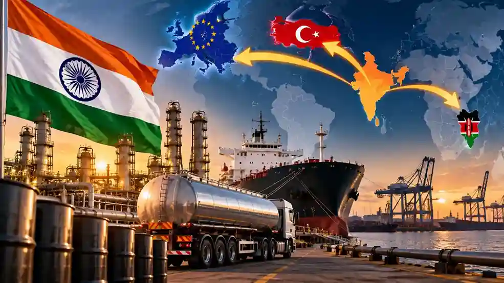 India Diesel Supplier વૈશ્વિક તેલ સંકટ વચ્ચે ભારત બન્યું ગ્લોબલ ફ્યુઅલ પાવરહાઉસ યુરોપ અને કેન્યા બાદ હવે પાકિસ્તાનનો સાથી દેશ પણ ભારતીય ડીઝલ પર નિર્ભર!