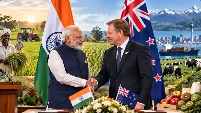 India New Zealand Partnership ન્યૂઝીલેન્ડ ભારત સાથે જોડાયું ૨૦૩૫ સુધીમાં ખેડૂતોની આવક ૫૦% વધારવાના મોદીના વિઝનને ટોડ મેક્લેનું સમર્થન